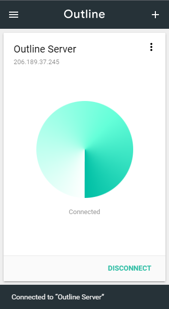 Outline VPN Connect: Connected